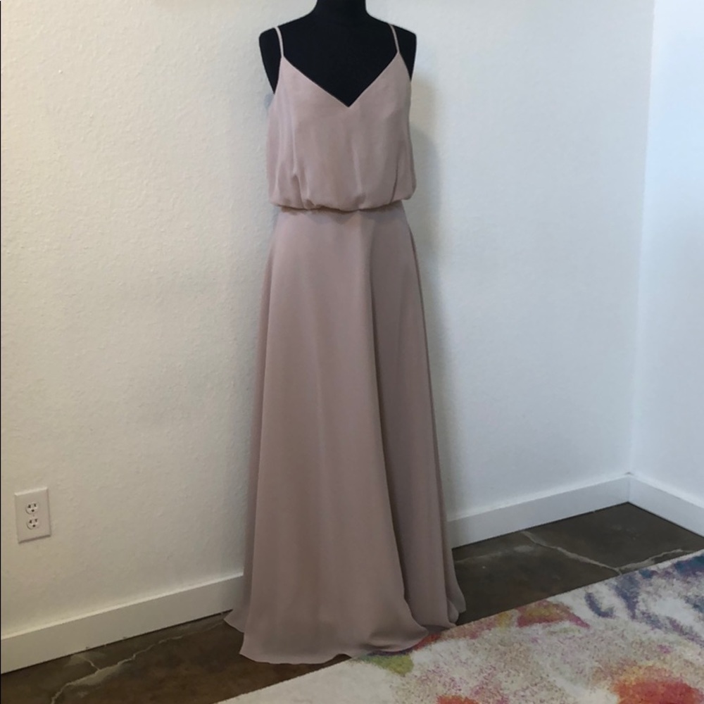 Nude pink chiffon gown